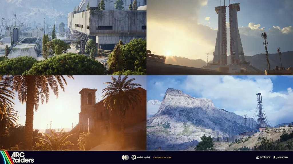 Multiple Rust Belt environments from official ARC Raiders artwork